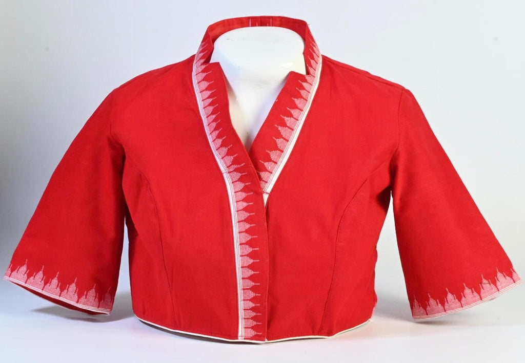 COLLARED NECK BLOUSE WITH MOTIFS FROM MANIPUR