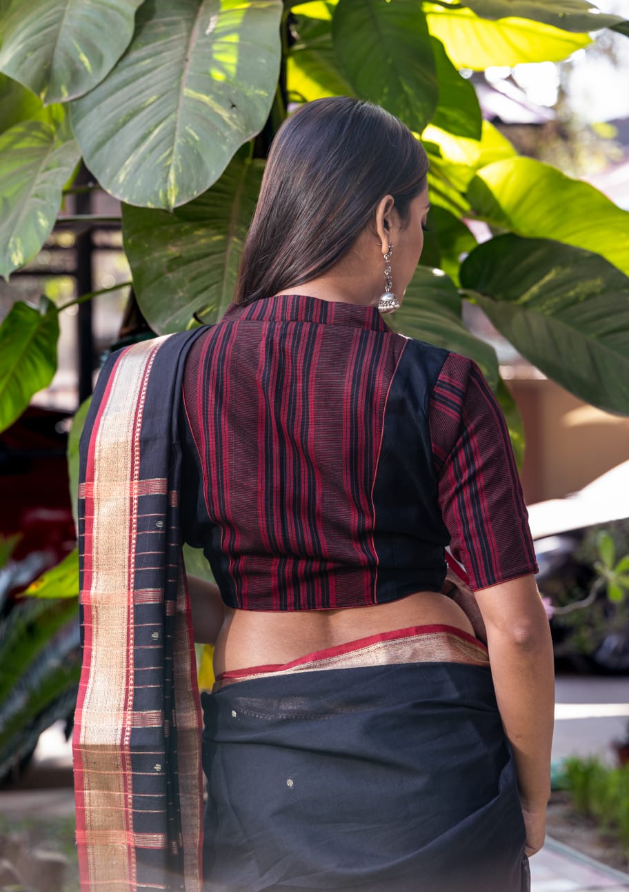 COLLARED NECK BLOUSE ITH TRADITIONAL PATTERN OF MEGHALAYA