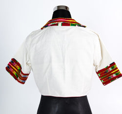 COAT COLLARED NECK BLOUSE WITH TRADITIONAL MOTIFS OF MIZORAM