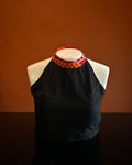 HALTER NECK STRETCHLINE BLOUSE IN MISING DESIGN