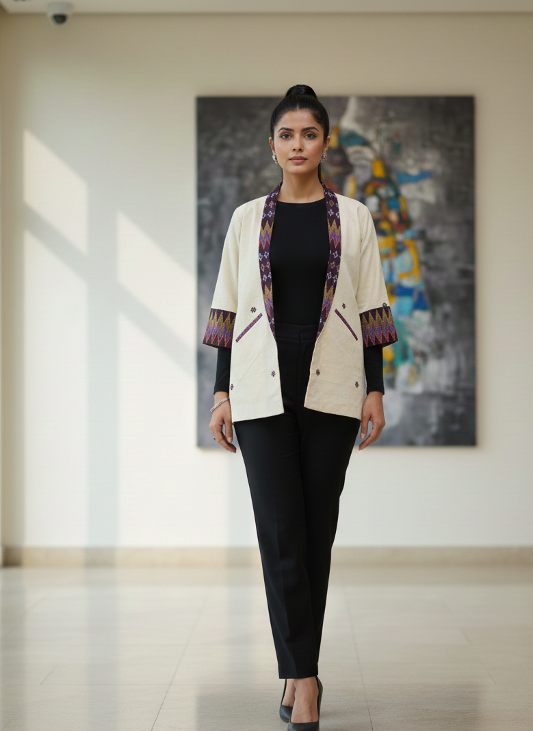 Shrug with Traditional Motifs