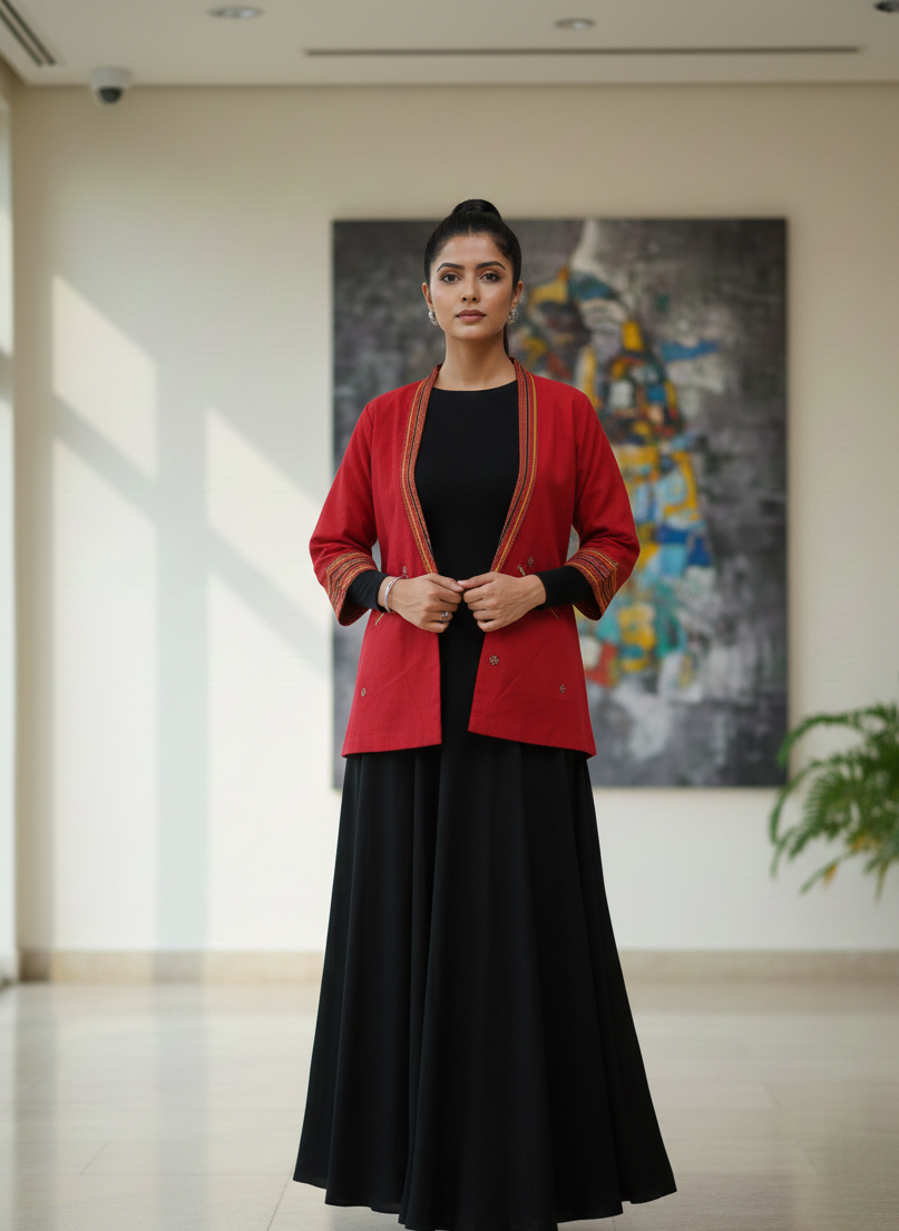 Shrug with Traditional motifs