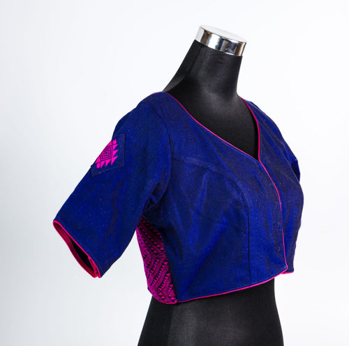 Sweetheart Neck Blouse with Karbi Traditional Motif