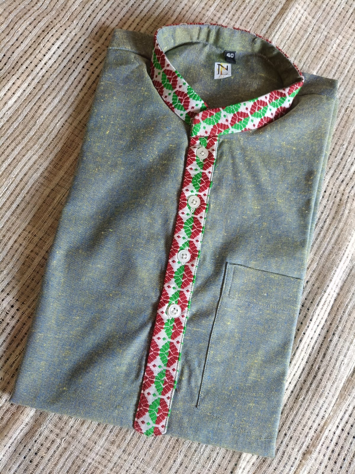 SHORT KURTA/SHIRT WITH TRADITIONAL MOTIFS OF ASSAM