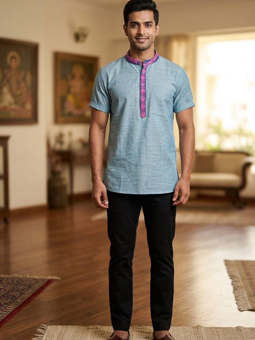 SHORT KURTA WITH TRADITIONAL MOTIFS OF ASSAM