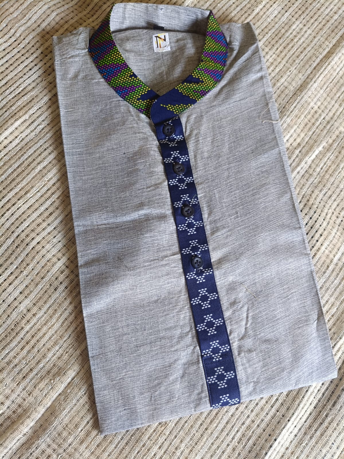 SHORT KURTA/ SHIRT WITH TRADITIONAL MOTIFS OF ASSAM