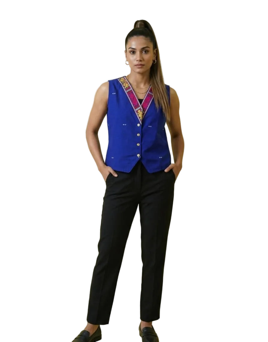 COTTON WAISTCOAT CUM TOP