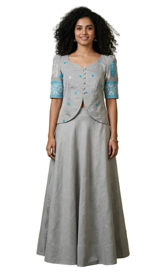 COTTON  TOP WITH TRADITIONAL MOTIFS
