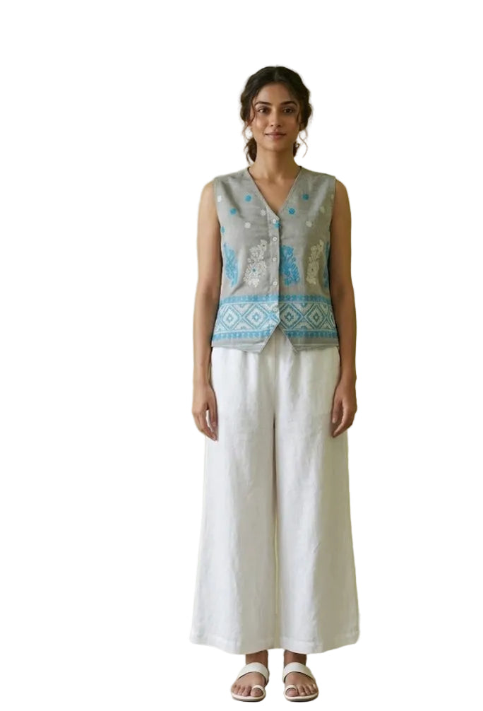 COTTON WAISTCOAT CUM TOP