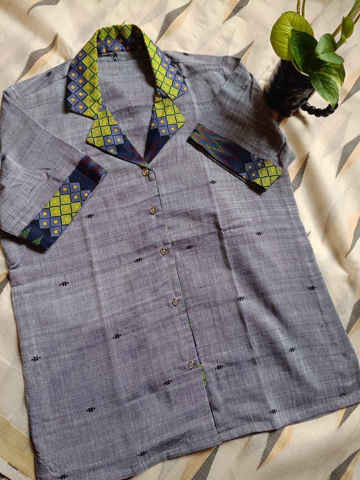GREY COTTON  TOP