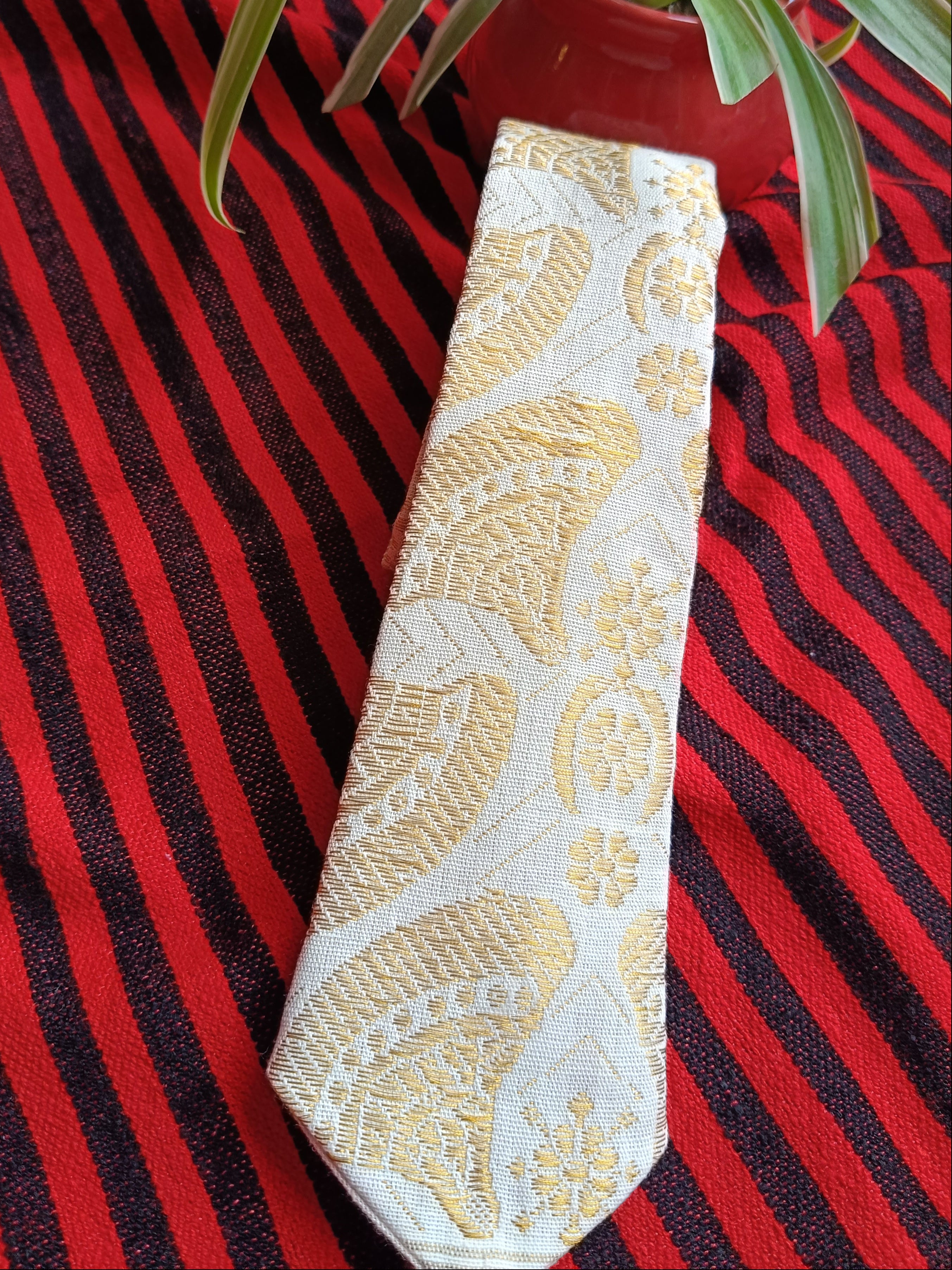 Men's Tie With Traditional Motifs of Assam