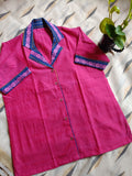 PINK COAT COLLAR  COTTON TOP
