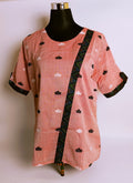 PEACH COTTON  TUNIC WITH TRADITIONAL MOTIF OF ASSAM