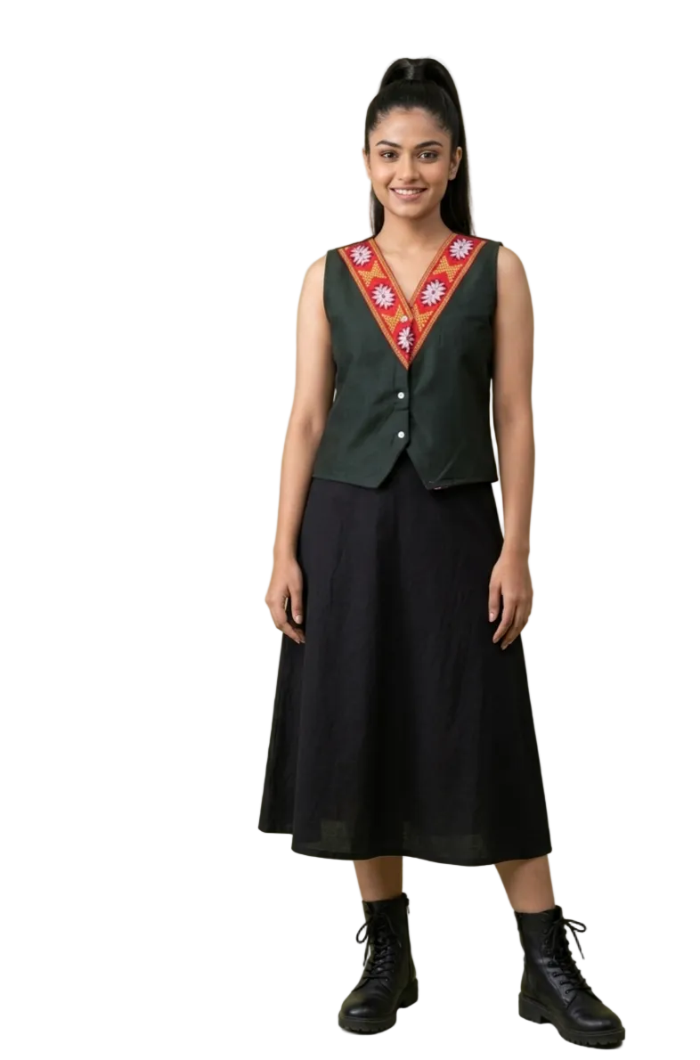 COTTON WAISTCOAT CUM TOP