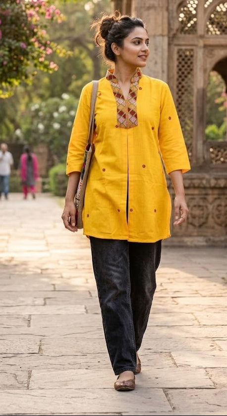 YELLOW COTTON TUNIC