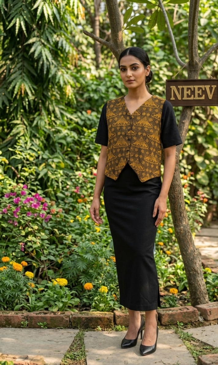 COTTON TOP WITH TRADITIONAL MOTIFS