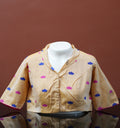 COLLARED NECK BLOUSE WITH GOS BUTA MOTIF