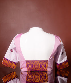 SWEETHEART NECK BLOUSE WITH BODO TRADITIONAL MOTIF