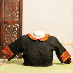 COLLARED NECK STRETCHLINE BLOUSE WITH TIWA MOTIF