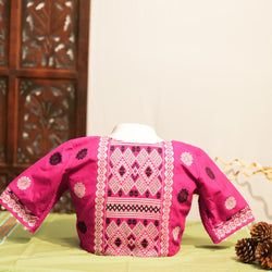 SWEETHEART NECK STRETCHLINE BLOUSE WITH KARBI MOTIF