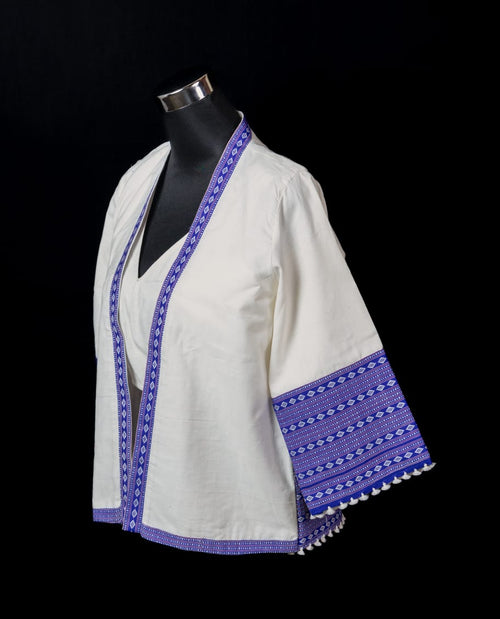 JACKET STYLE BLOUSE WITH TRADITIONAL KARBI MOTIF