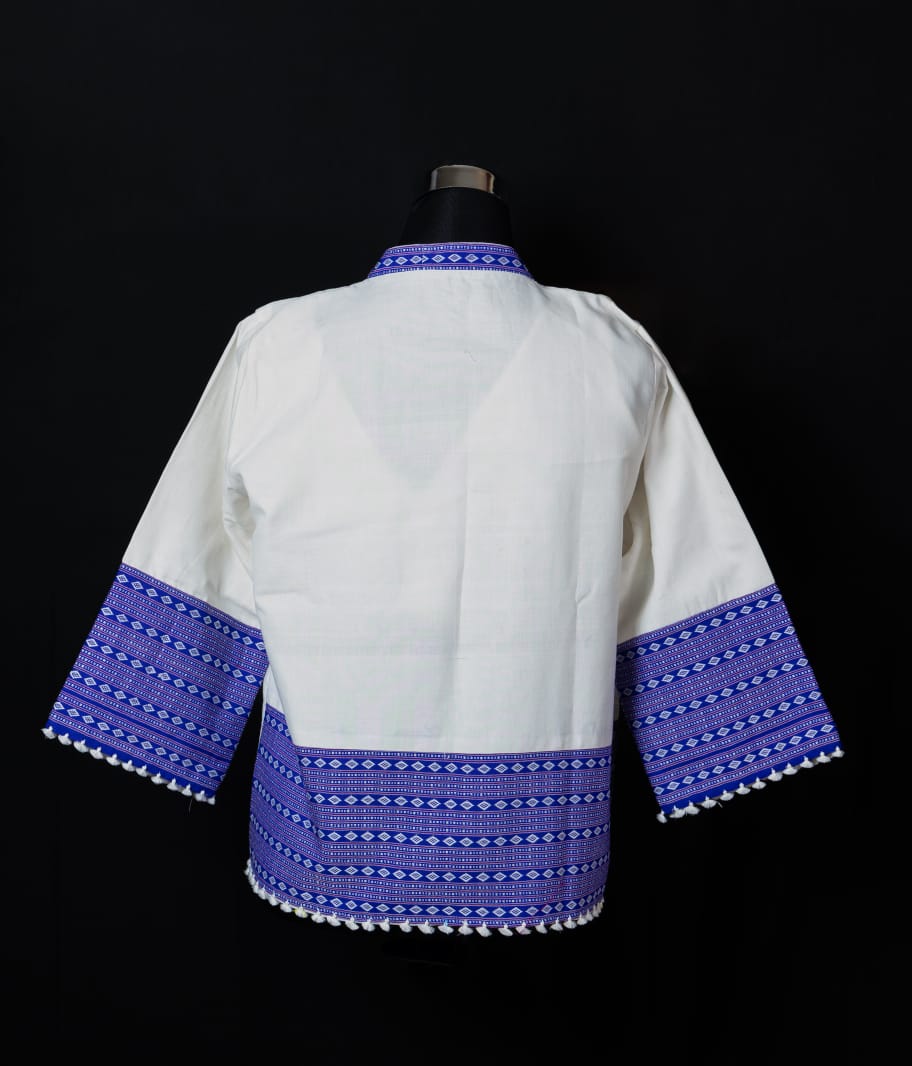 JACKET STYLE BLOUSE WITH TRADITIONAL KARBI MOTIF