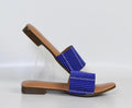 WOMEN FLAT SANDAL WITH TRADITIONAL HANDWOVEN FABRIC