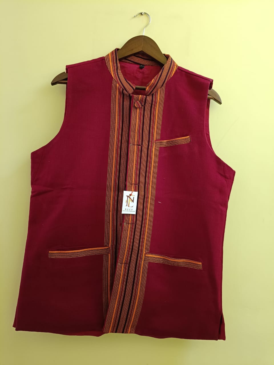 HANDLOOM COTTON NEHRU JACKET FOR MEN
