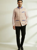 HANDLOOM COTTON PEACH NEHRU JACKET FOR MEN