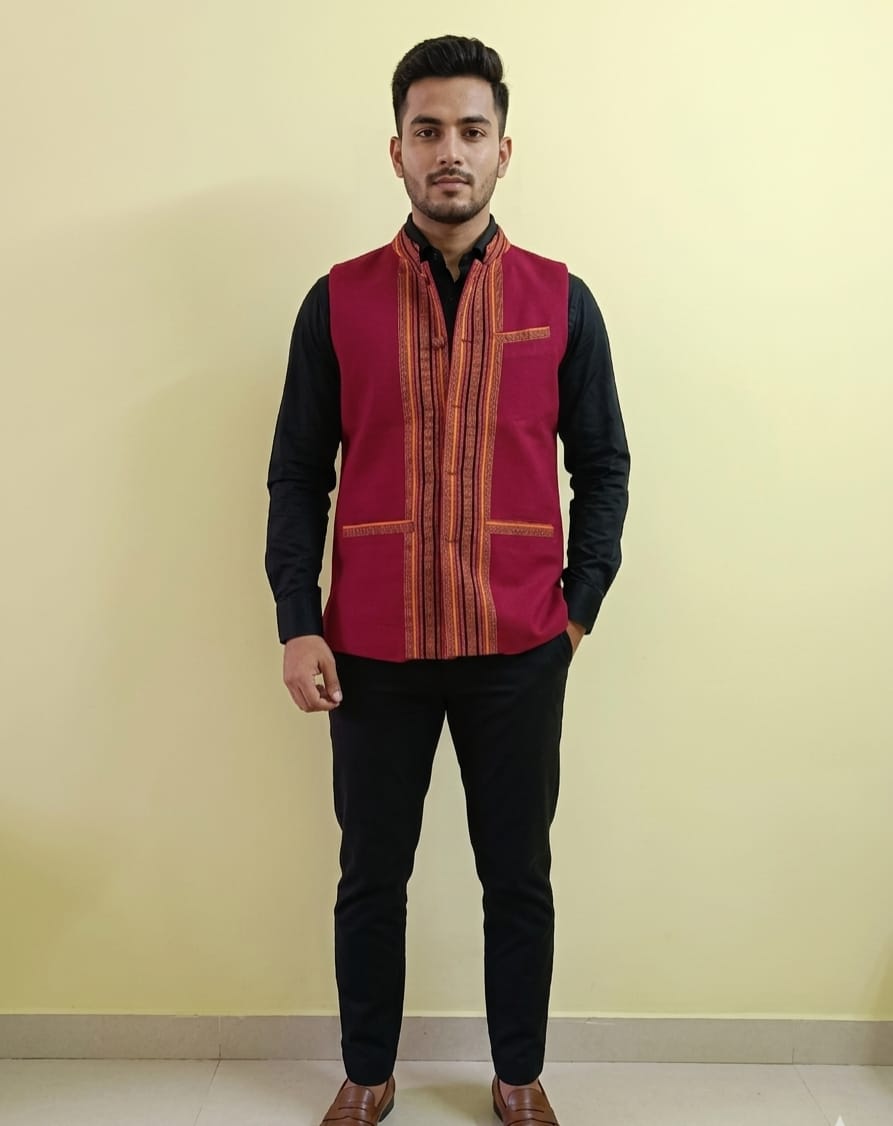 HANDLOOM COTTON NEHRU JACKET FOR MEN
