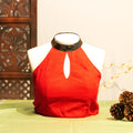 HALTER NECK STRECHLINE BLOUSE