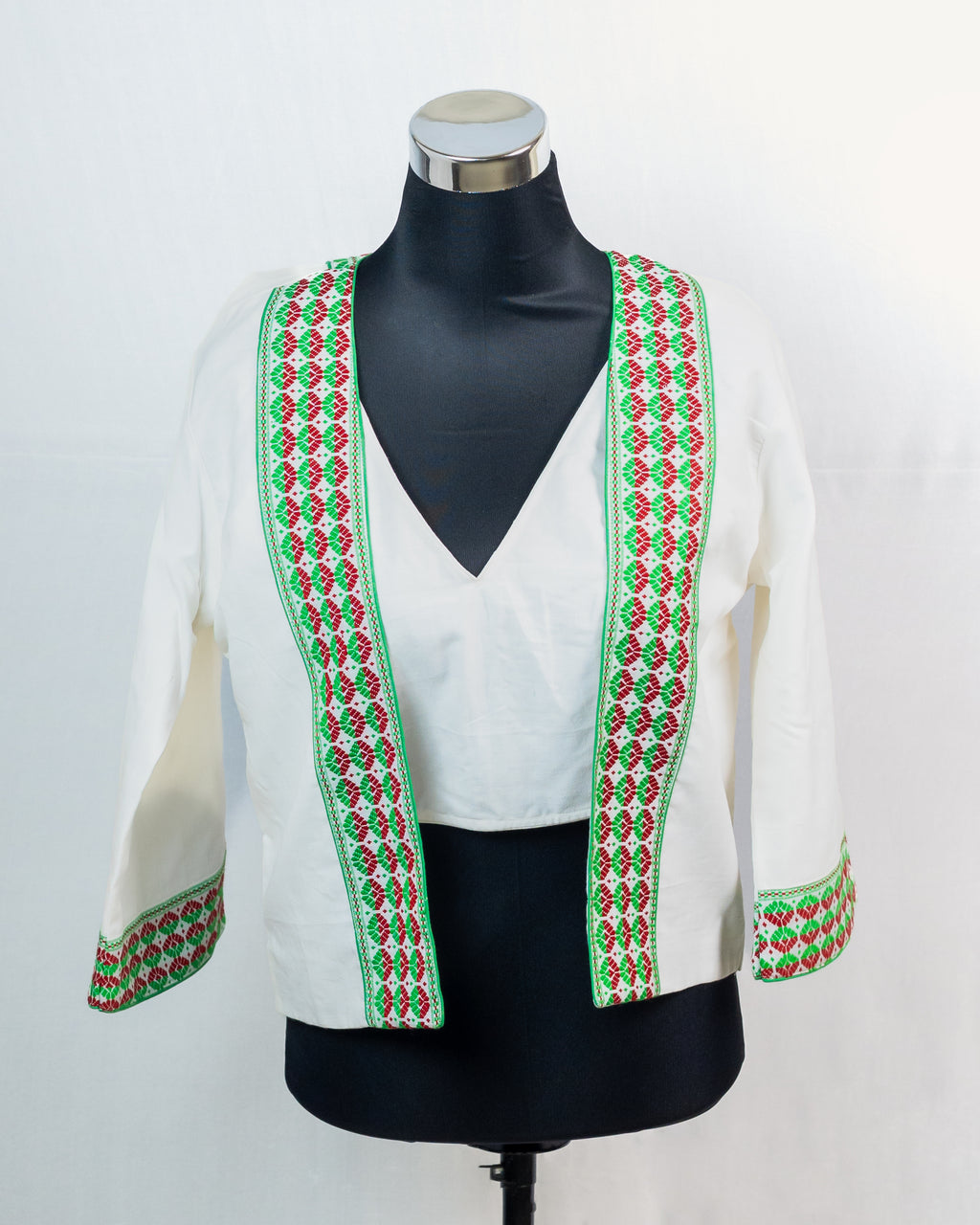 JACKET STYLE BLOUSE WITH TRADITIONAL ASSAMESE MOTIF