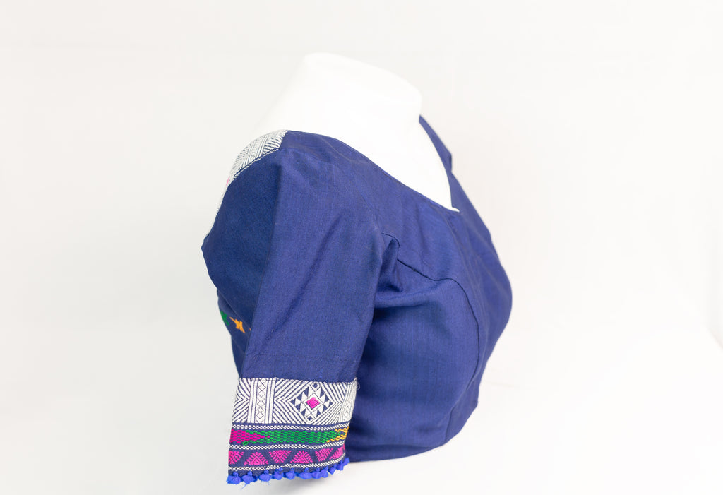 SWEETHEART NECK BLOUSE WITH TRADITIONAL KARBI MOTIF