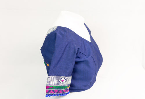 SWEETHEART NECK BLOUSE WITH TRADITIONAL KARBI MOTIF