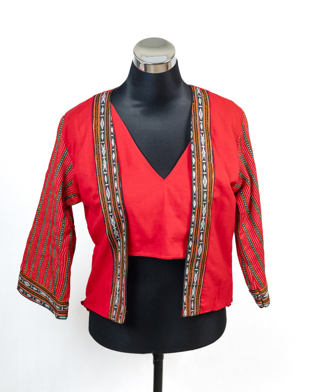 JACKET STYLE BLOUSE WITH TRADITIONAL KARBI MOTIF